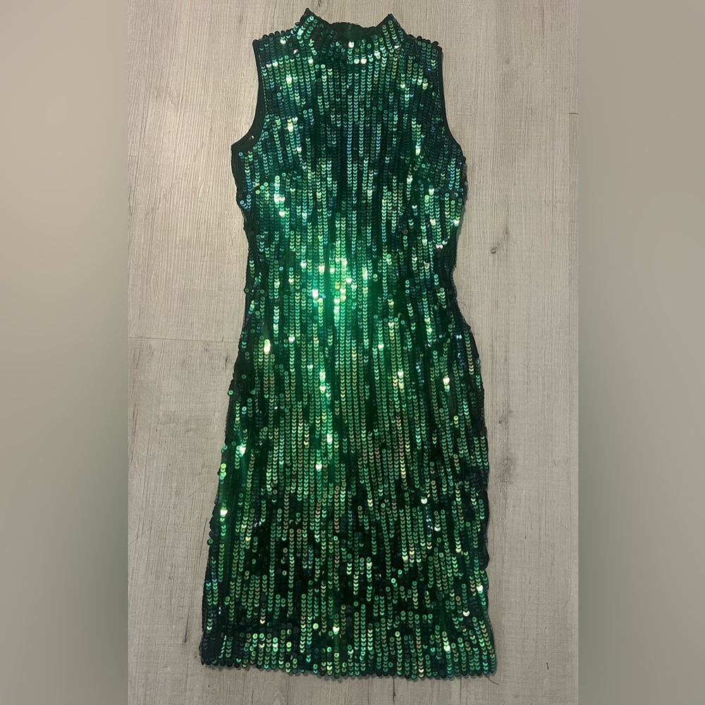 Banjul Emerald Sequin Midi Dress
